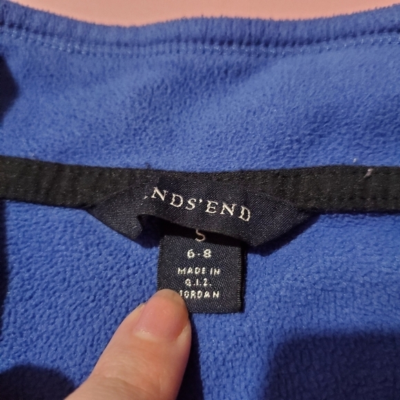 Lands End Blue Fleece Quarter Zip Light Jacekt - Picture 4 of 6